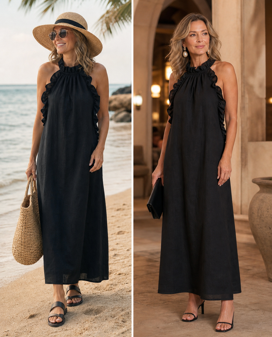 Lucilda Ranieri™ Maxi dress arricciato traspirante per le giornate calde