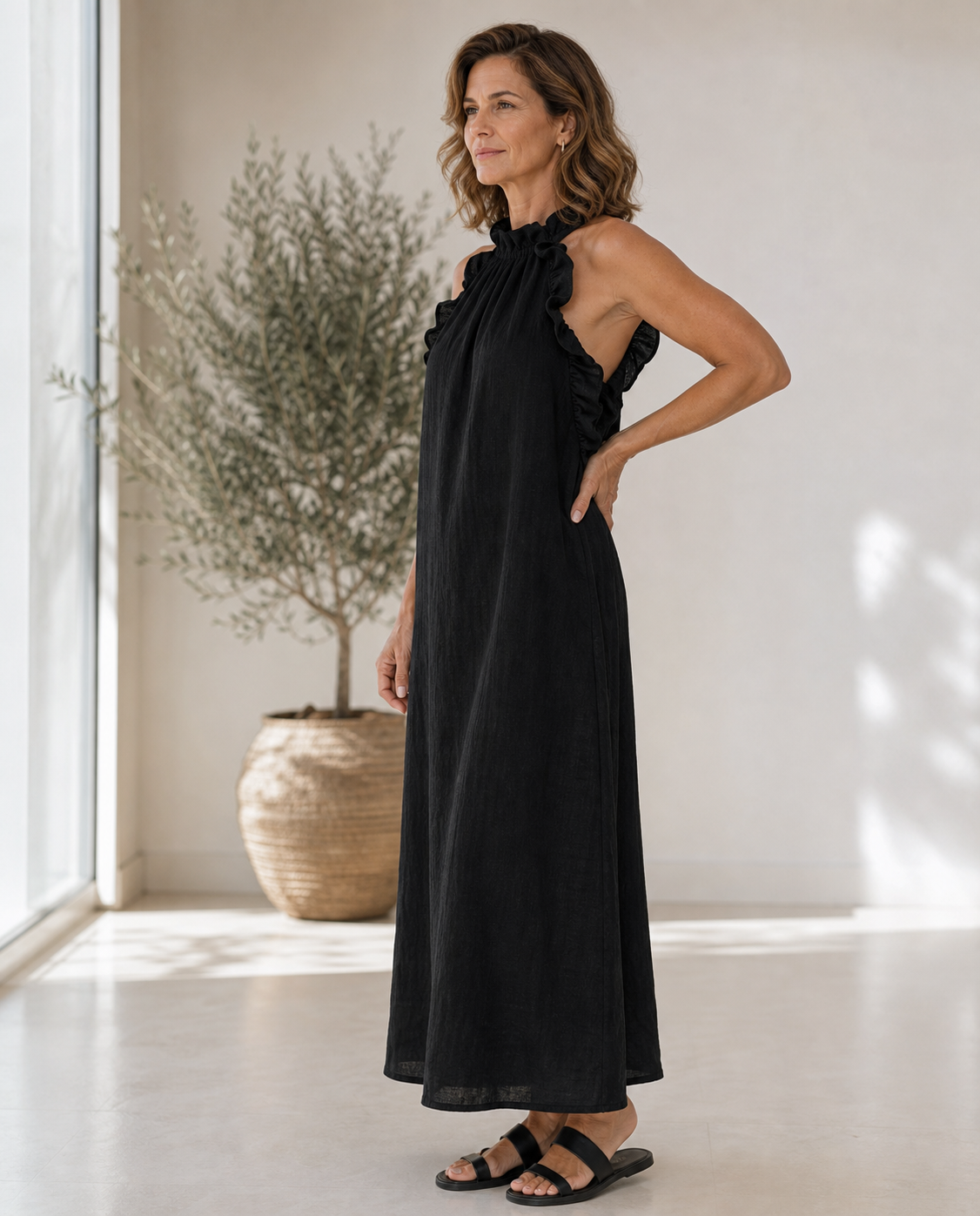 Lucilda Ranieri™ Maxi dress arricciato traspirante per le giornate calde