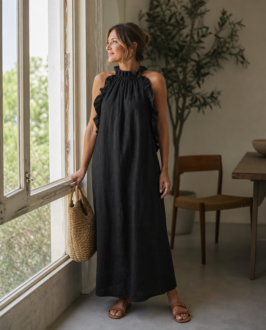 Lucilda Ranieri™ Maxi dress arricciato traspirante per le giornate calde