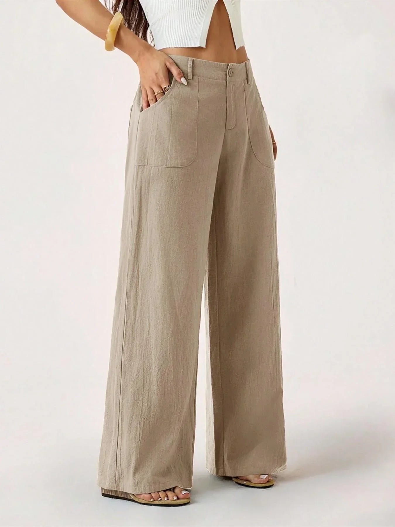 Lucilla Cimino™ Pantaloni a gamba larga leggeri per uno stile estivo senza sforzo