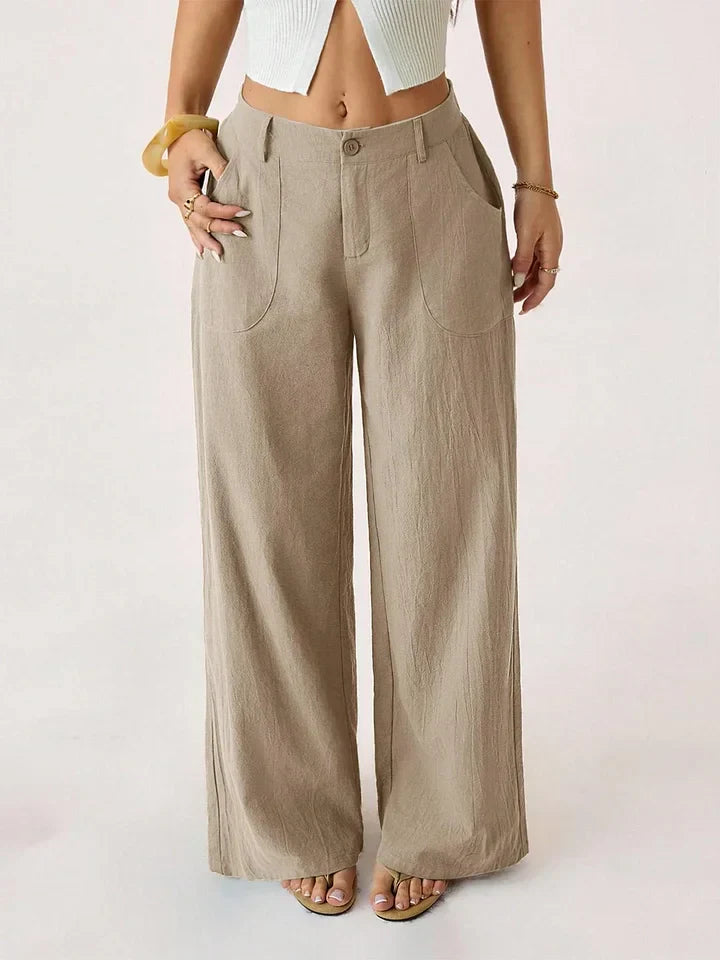 Lucilla Cimino™ Pantaloni a gamba larga leggeri per uno stile estivo senza sforzo
