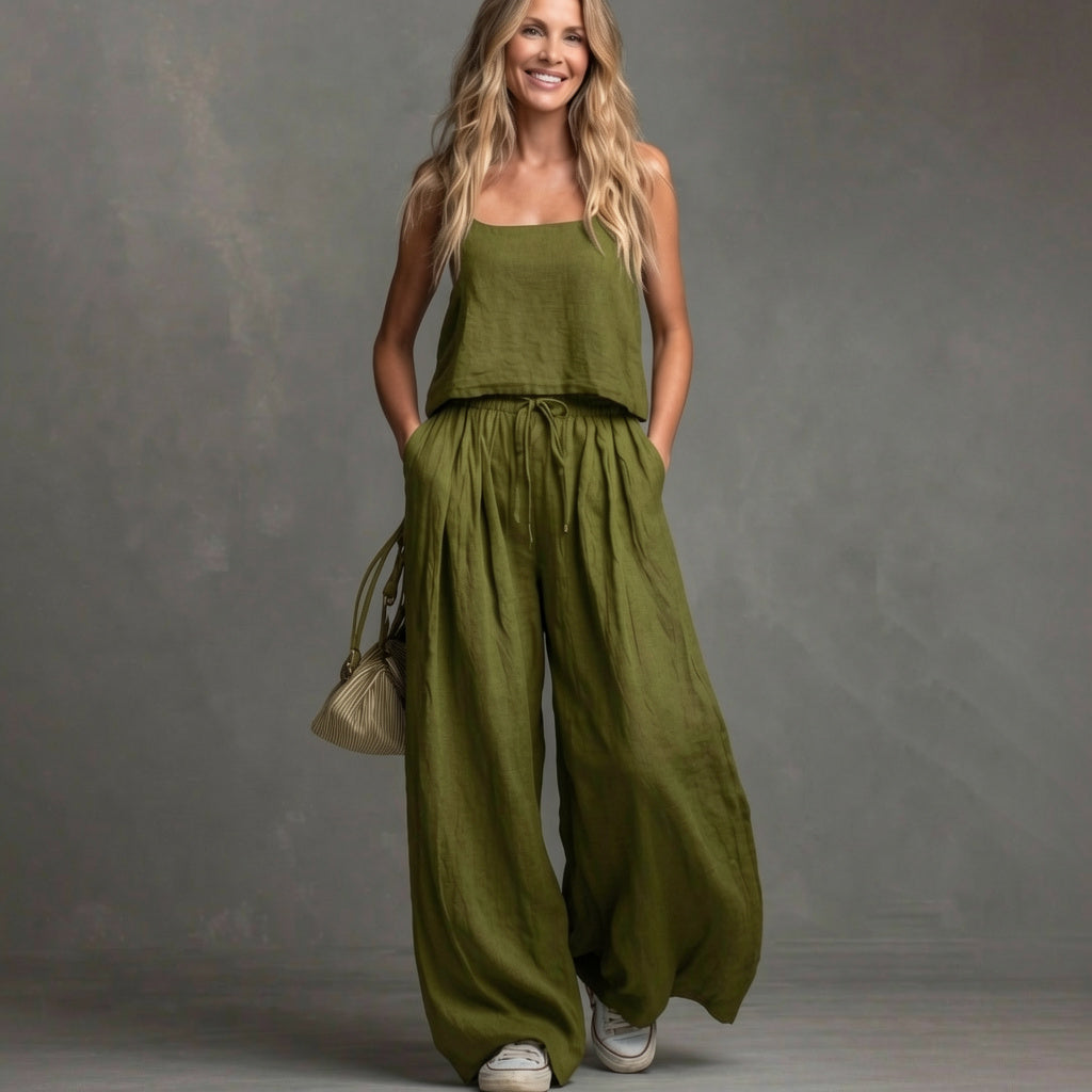 Luigina Lanzoni™ Completo casual in cotone e lino traspirante