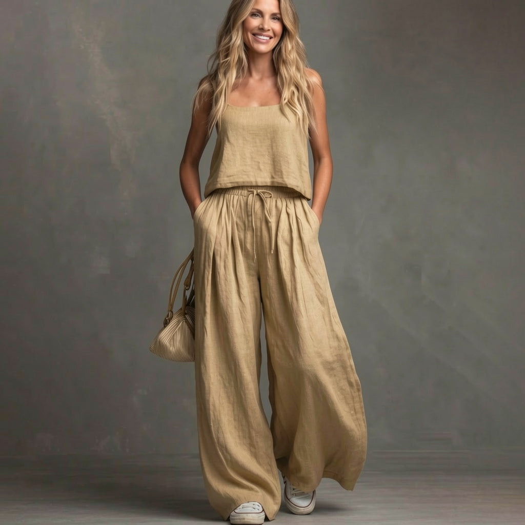 Luigina Lanzoni™ Completo casual in cotone e lino traspirante