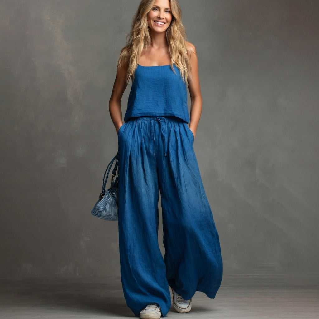 Luigina Lanzoni™ Completo casual in cotone e lino traspirante