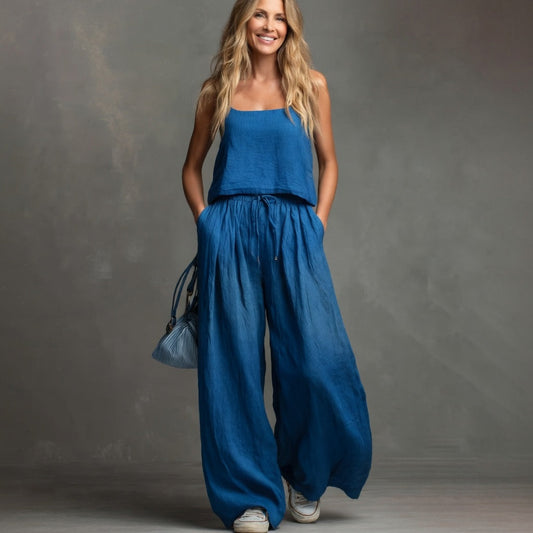 Luigina Lanzoni™ Completo casual in cotone e lino traspirante