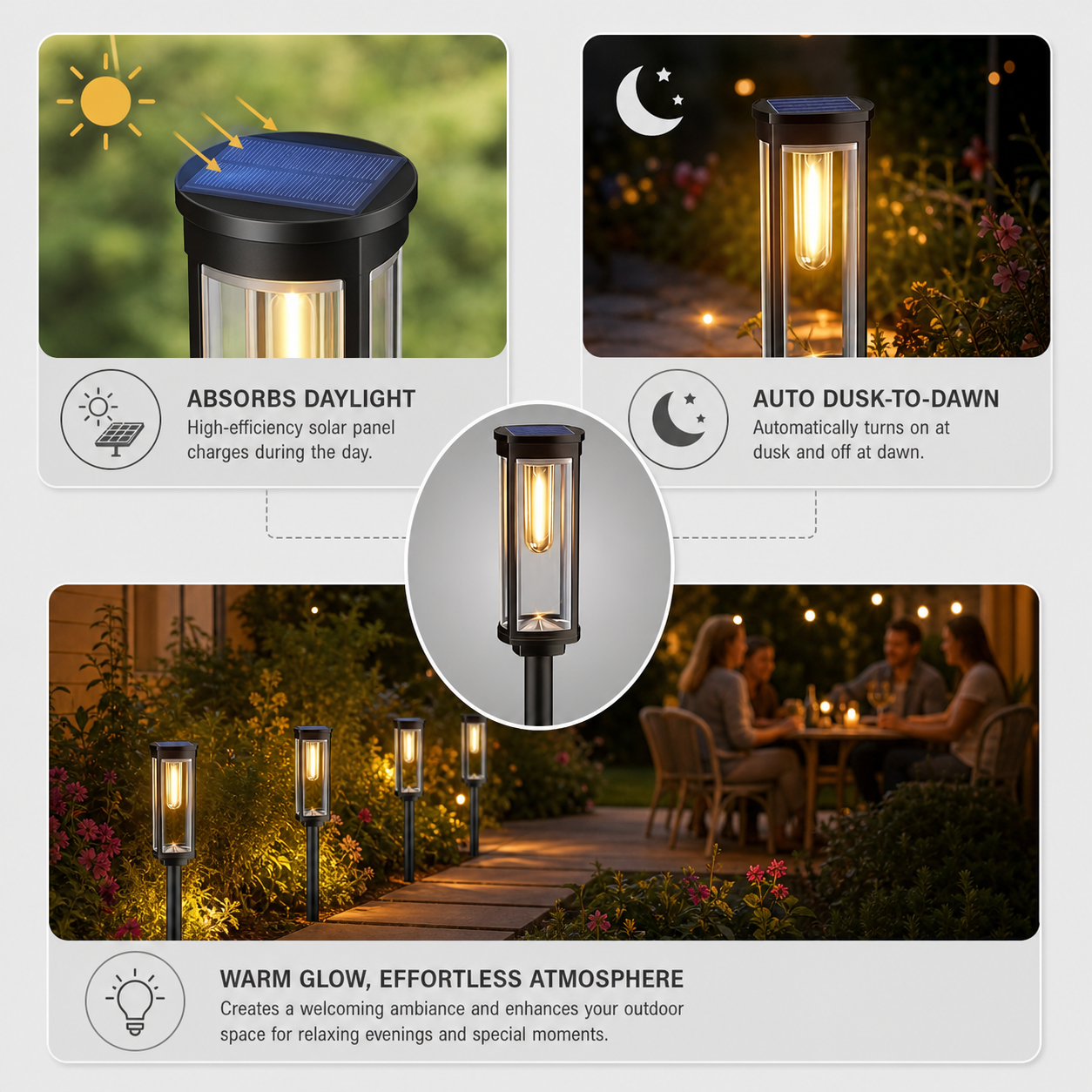 LumiPath Pro™ Luci solari decorative da giardino per vialetti