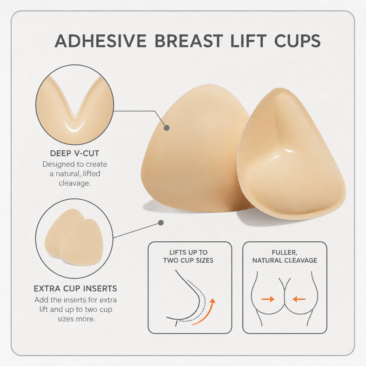 Lyfella™ Coppe adesive sollevanti per abiti senza schiena