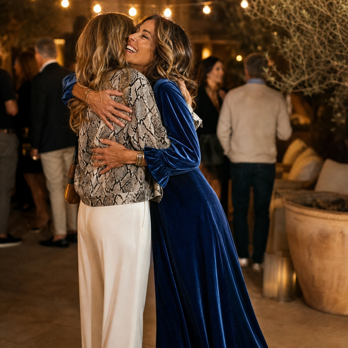 Manuela Belmonte™ Abito maxi elegante con maniche a volant