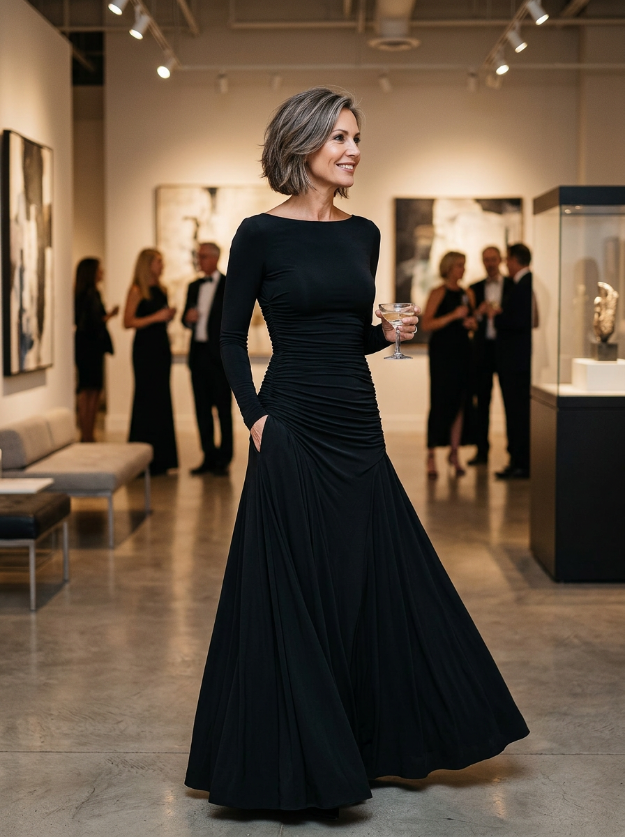 Marcella Cagnolati™ Abito elegante e fluido per occasioni formali