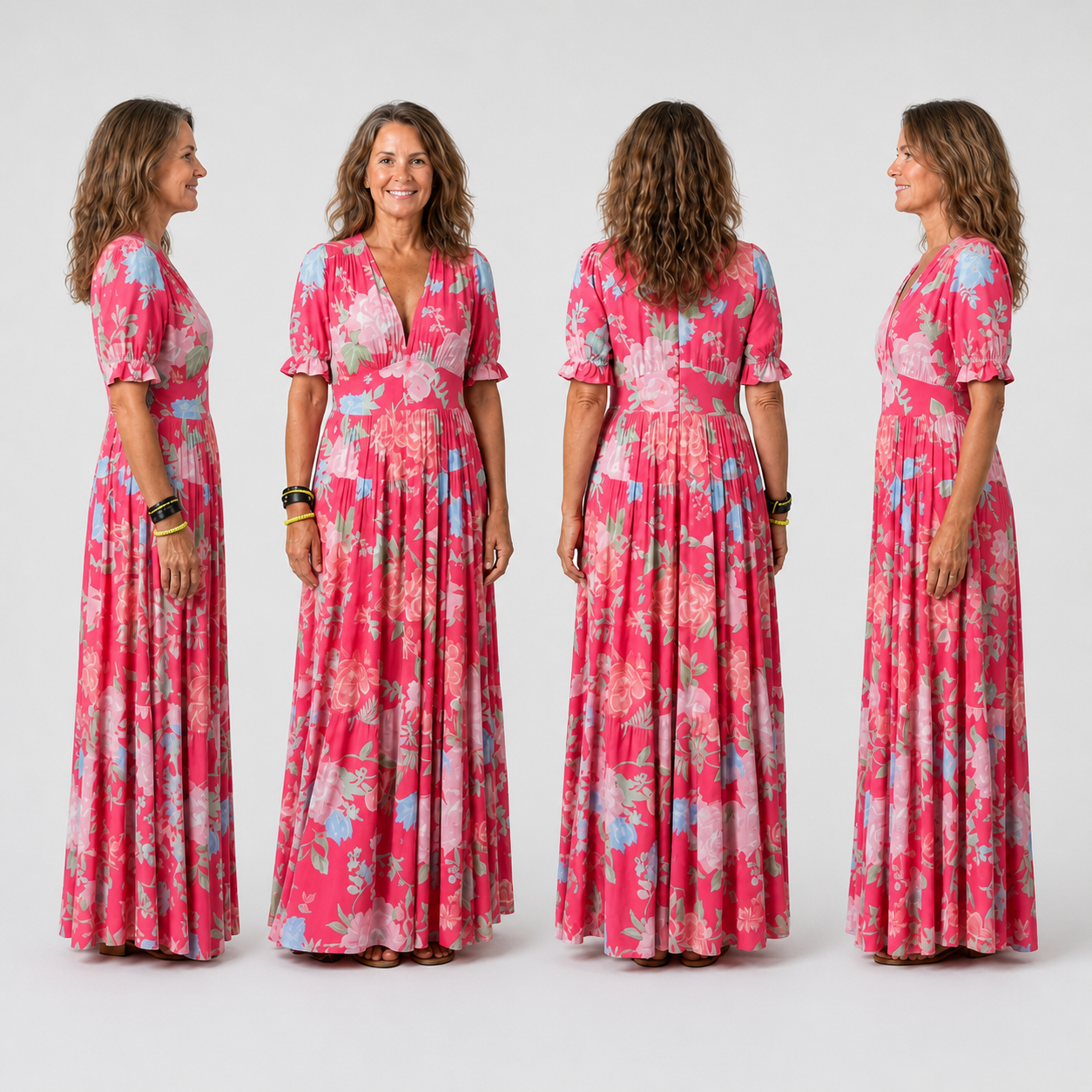 Marianna Comini™ Abito midi floreale fluido per un'eleganza quotidiana