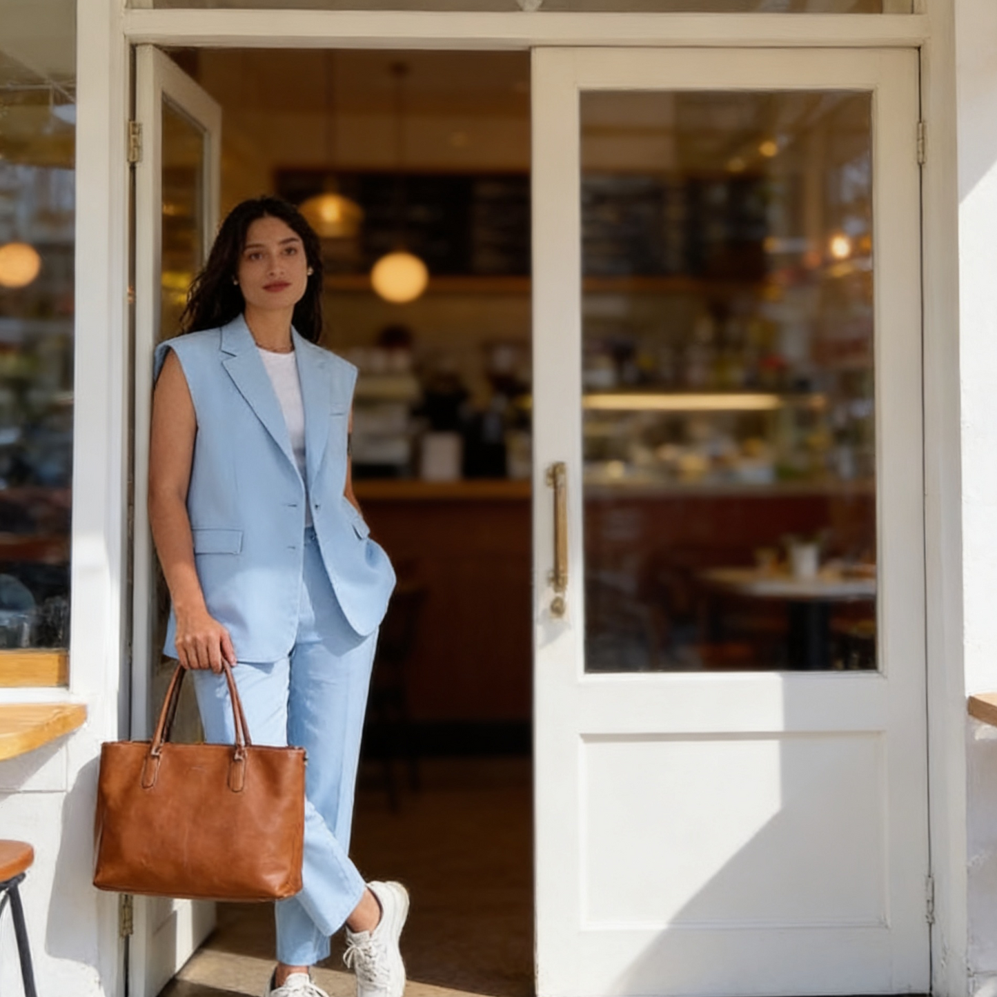 Matilde Neri™ Set blazer senza maniche e pantaloni raffinato