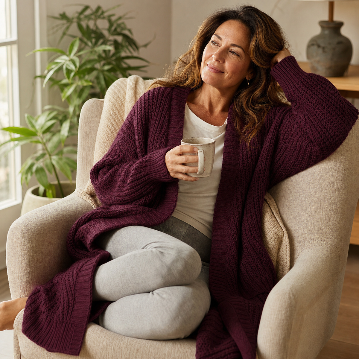 Mila Zoppi™ Cardigan lungo senza sforzo per ogni stagione