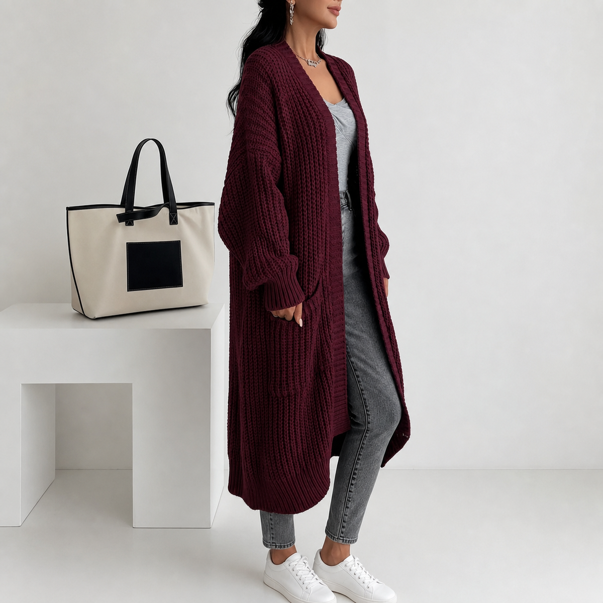 Mila Zoppi™ Cardigan lungo senza sforzo per ogni stagione