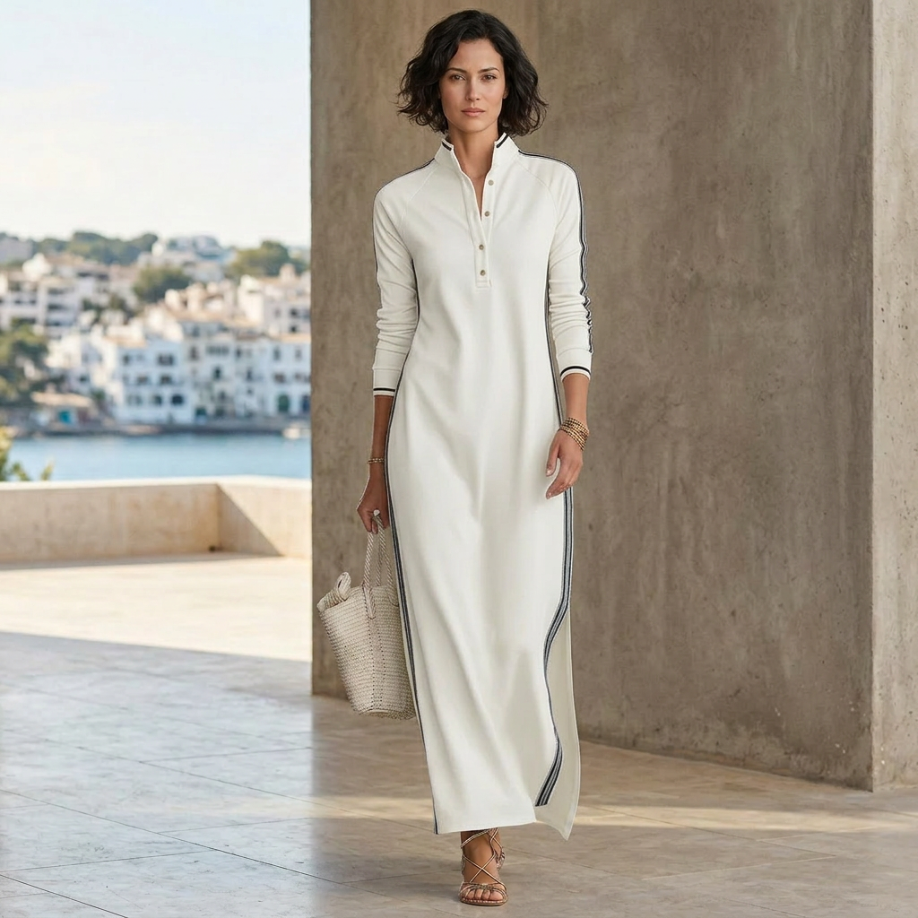 Mirta Visconti™ Abito maxi elegante a maniche lunghe