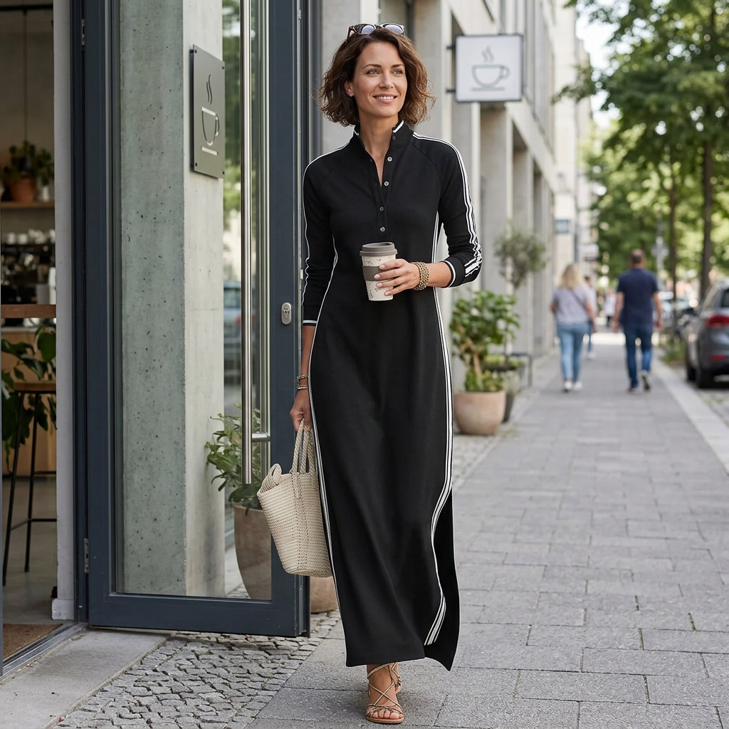 Mirta Visconti™ Abito maxi elegante a maniche lunghe