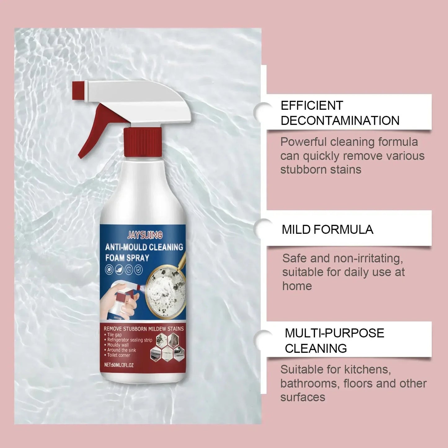 MoldGuard Pro+™ Schiuma spray detergente per eliminare la muffa senza sforzo