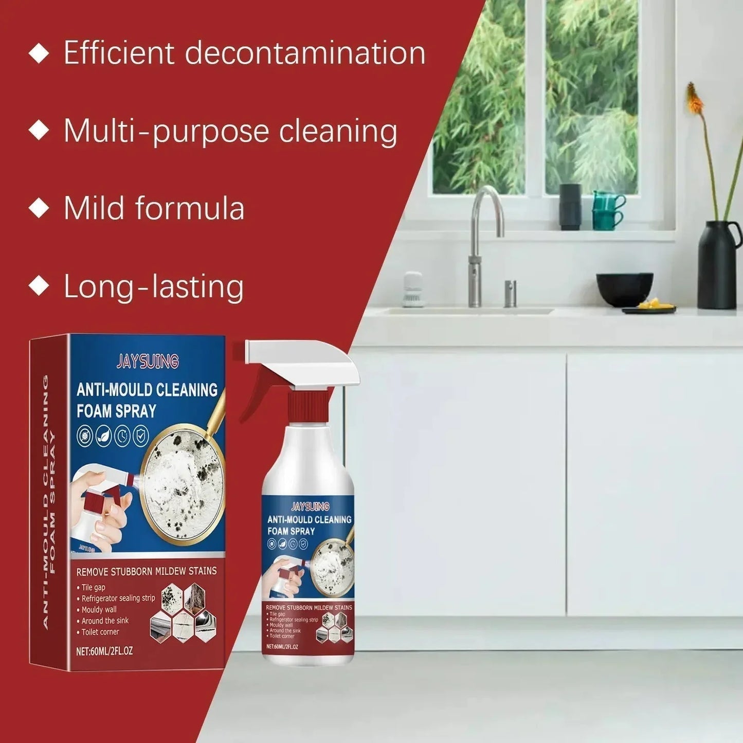 MoldGuard Pro+™ Schiuma spray detergente per eliminare la muffa senza sforzo
