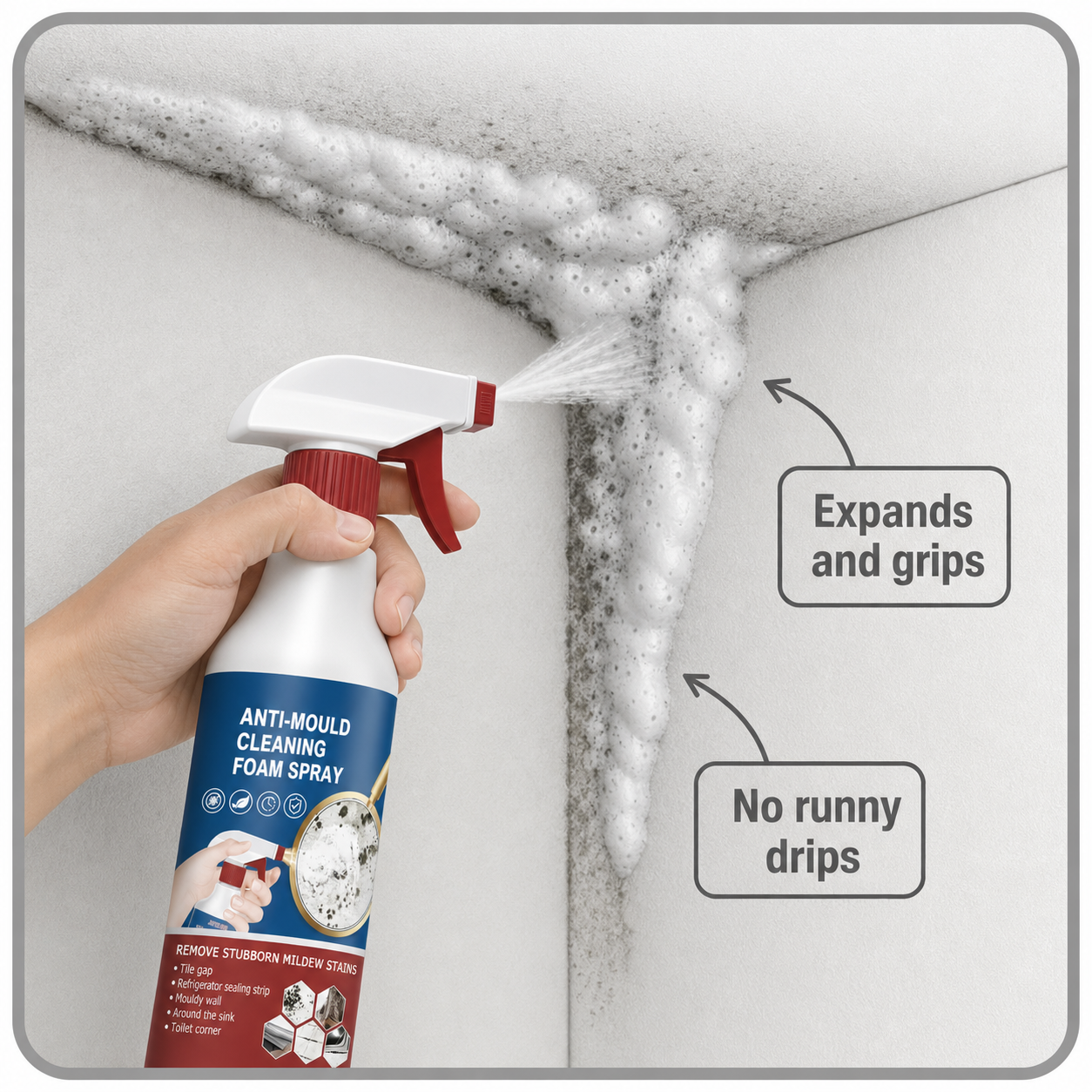 MoldGuard Pro+™ Schiuma spray detergente per eliminare la muffa senza sforzo