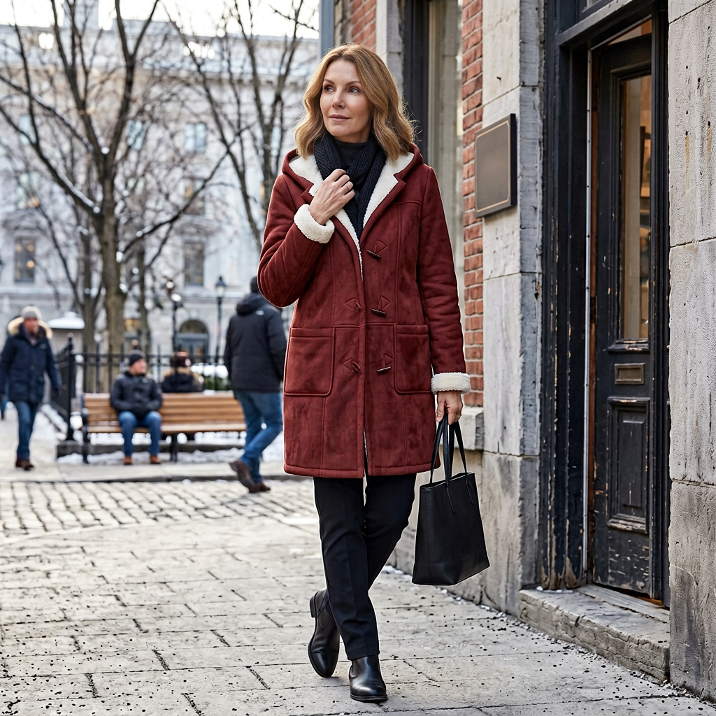 Nadia Anastasi™ Cappotto elegante con cappuccio per look invernali