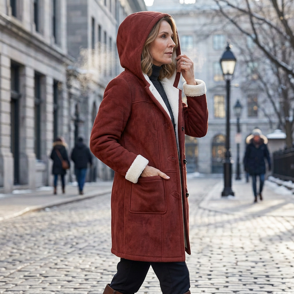 Nadia Anastasi™ Cappotto elegante con cappuccio per look invernali