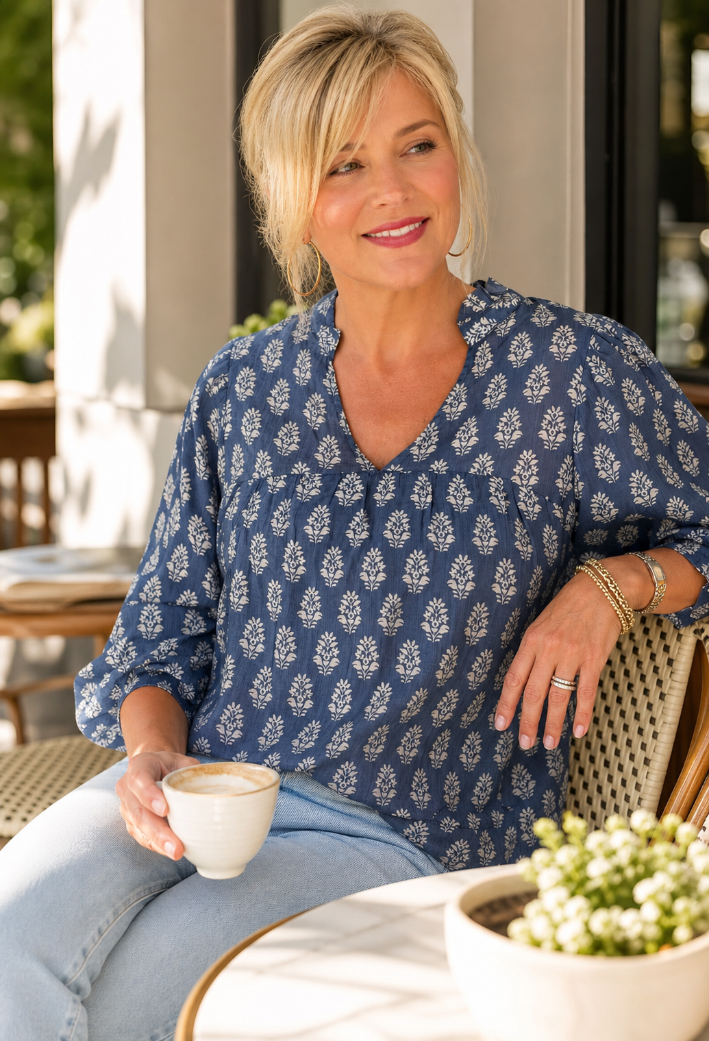 Nadia Corradini™ Blusa stampata fluida per uno stile senza sforzo