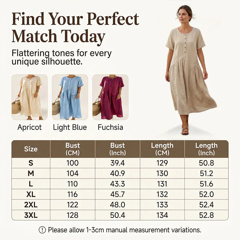 Nadia Saggese™ Vestito maxi senza sforzo con maniche corte