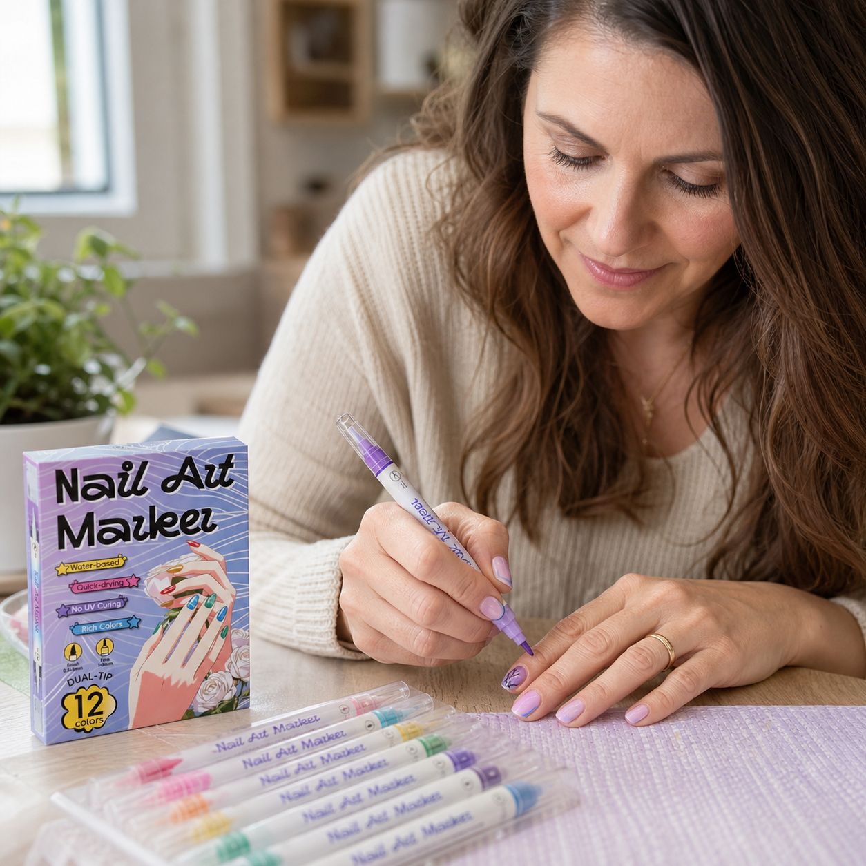 NailScribe Pro™ Penne per nail art con punta fine