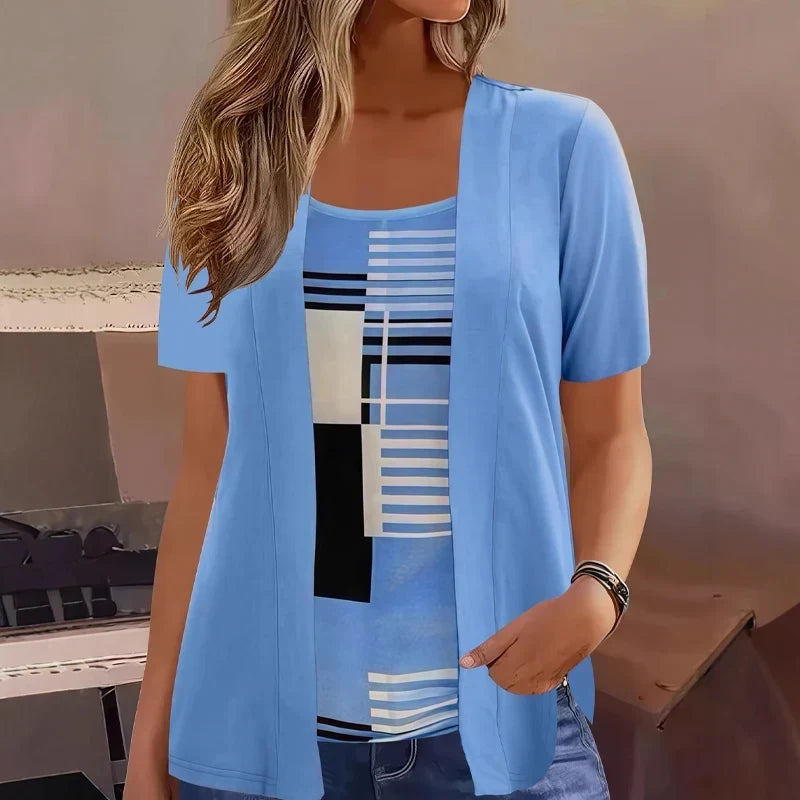 Natalia Bentivoglio™ Blusa color block per uno stile senza sforzo