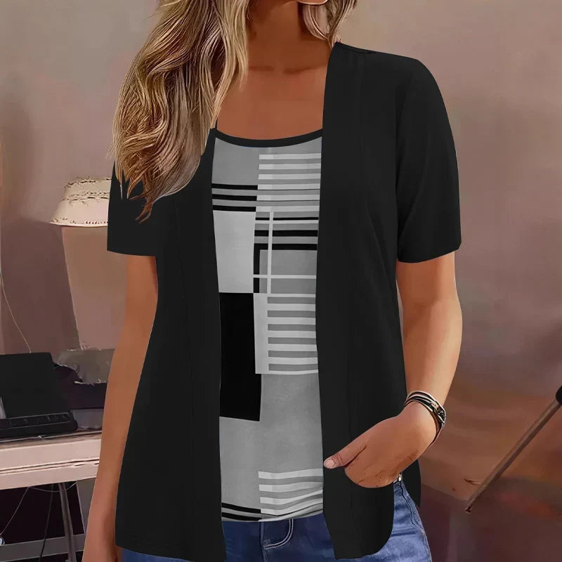 Natalia Bentivoglio™ Blusa color block per uno stile senza sforzo