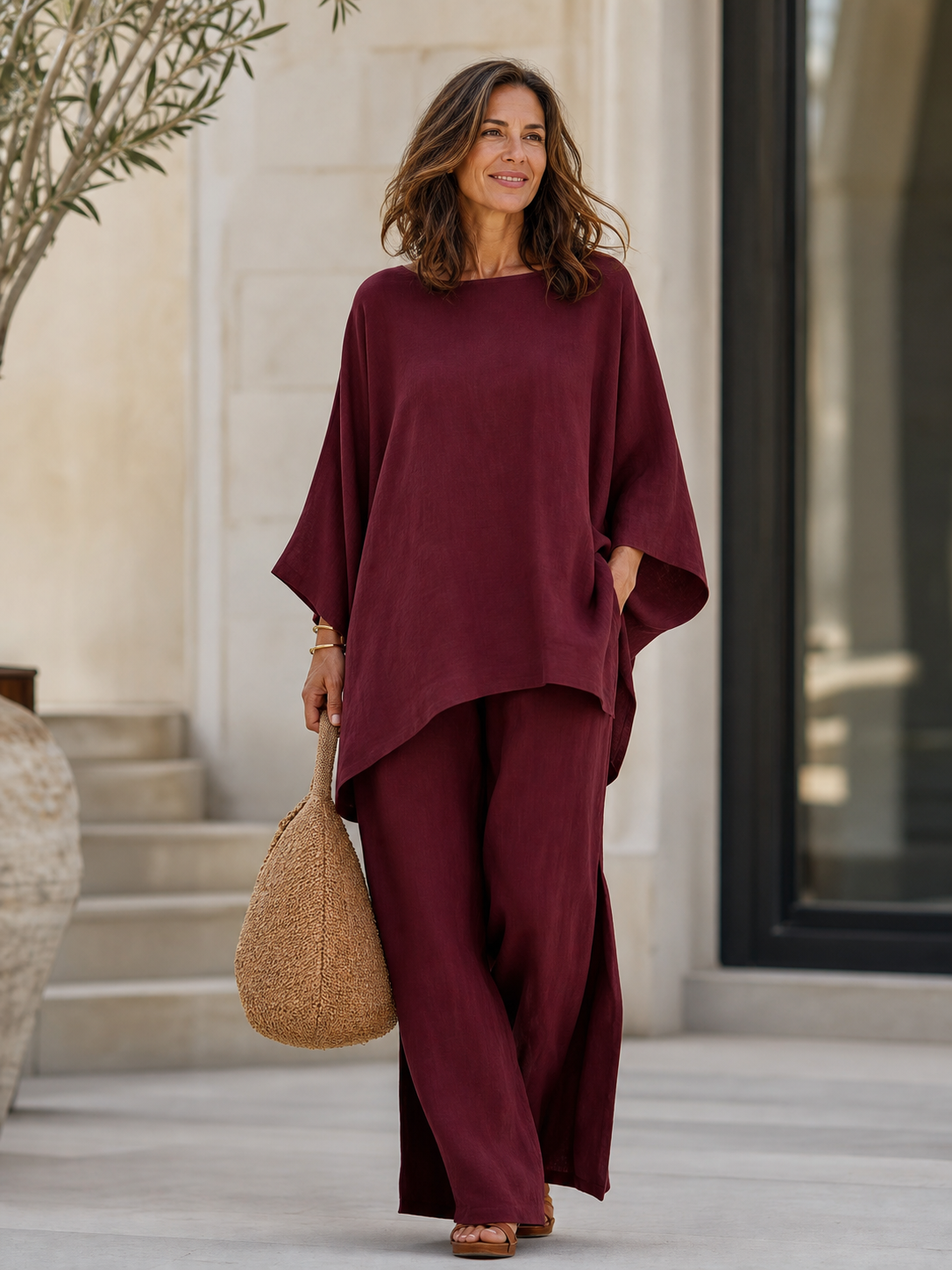 Nicoletta Ridolfi™ Coordinato blusa e pantaloni dal look senza sforzo