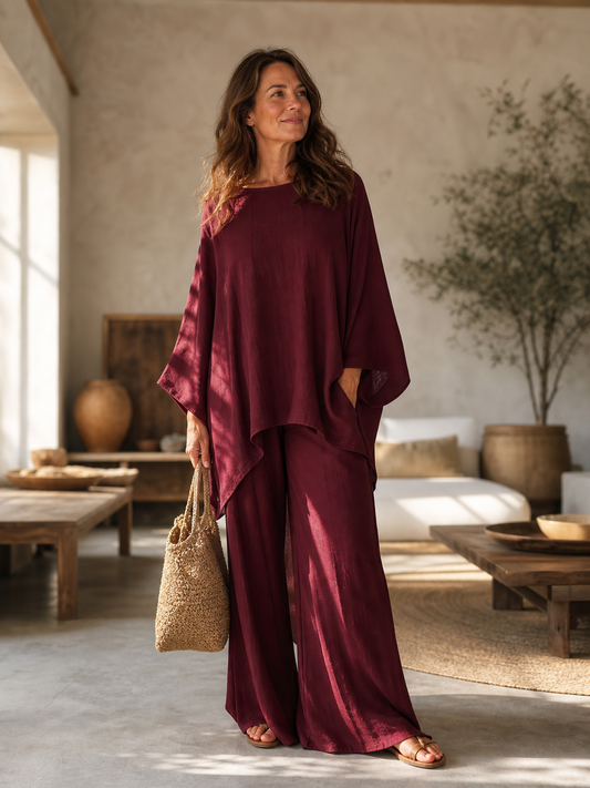 Nicoletta Ridolfi™ Coordinato blusa e pantaloni dal look senza sforzo