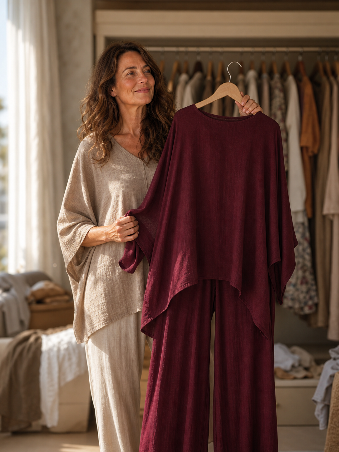 Nicoletta Ridolfi™ Coordinato blusa e pantaloni dal look senza sforzo