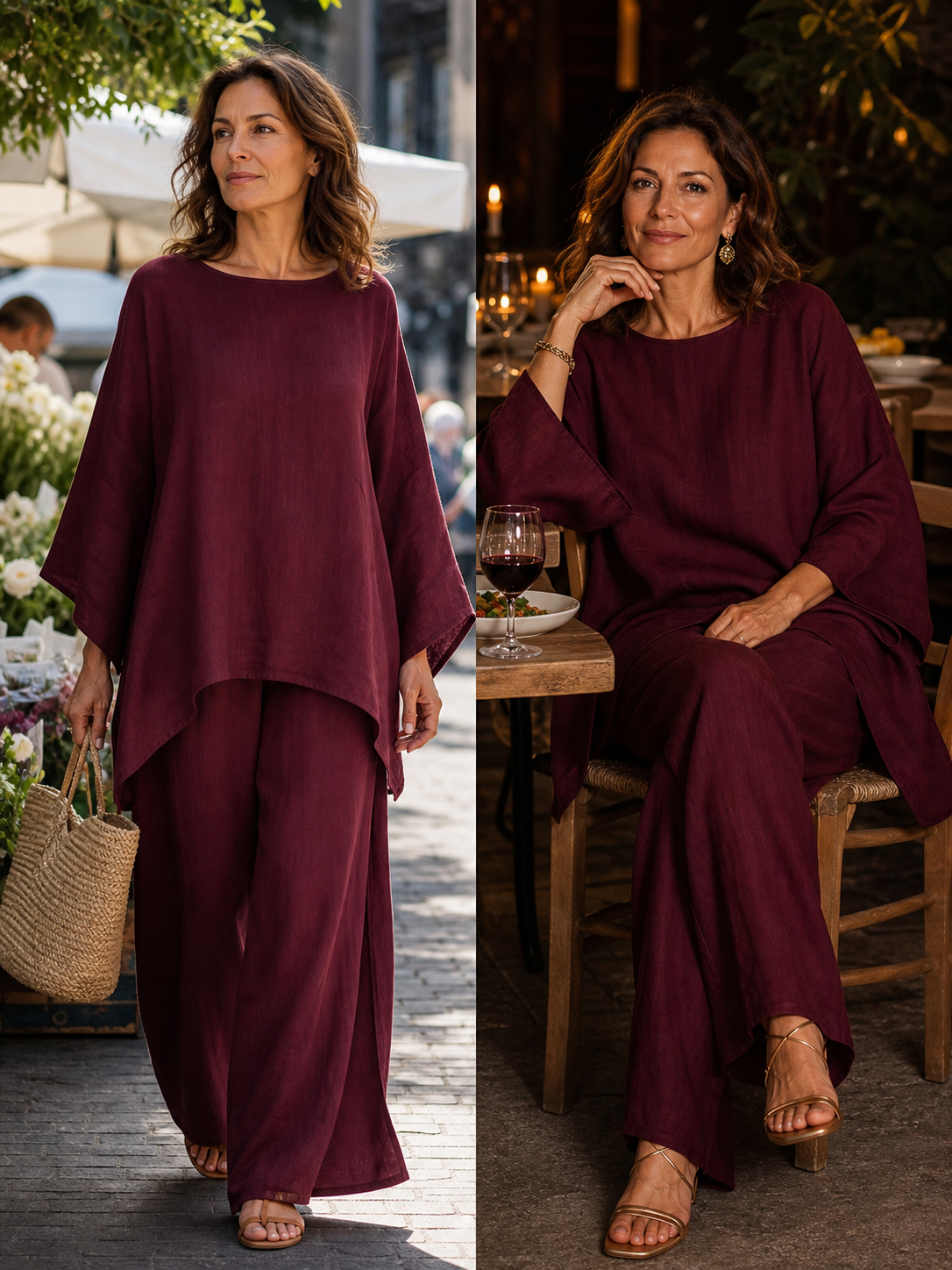 Nicoletta Ridolfi™ Coordinato blusa e pantaloni dal look senza sforzo