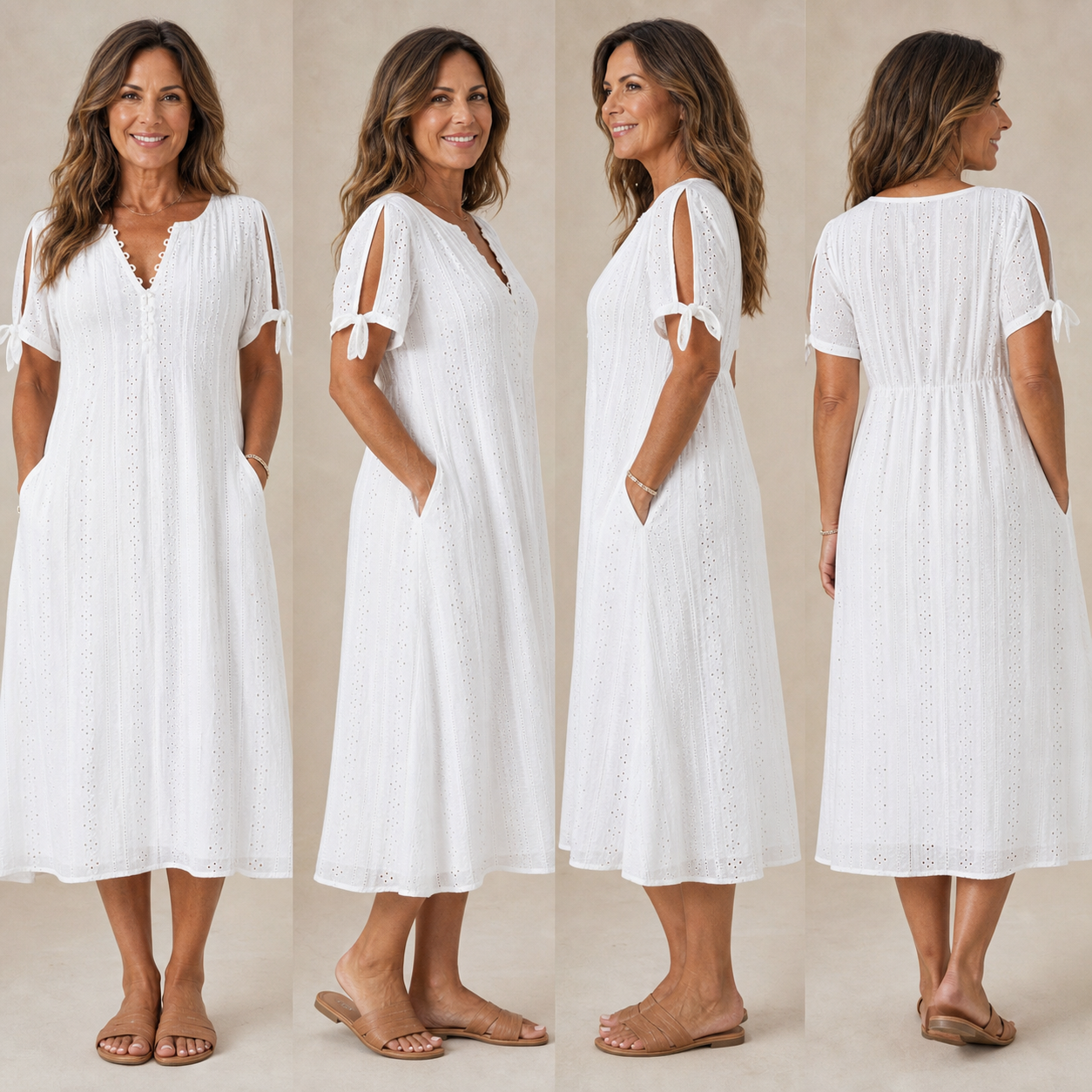 Ninetta Cossiga™ Abito elegante con scollo a V e cut-out per le giornate calde