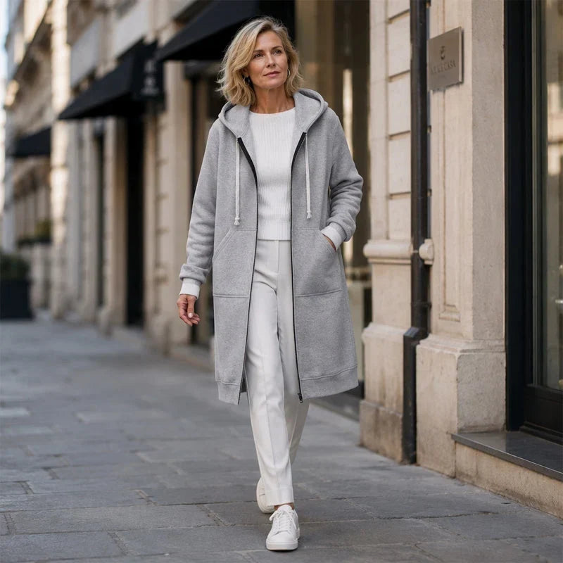 Olga Andreotti™ Felpa con zip foderata e tasche