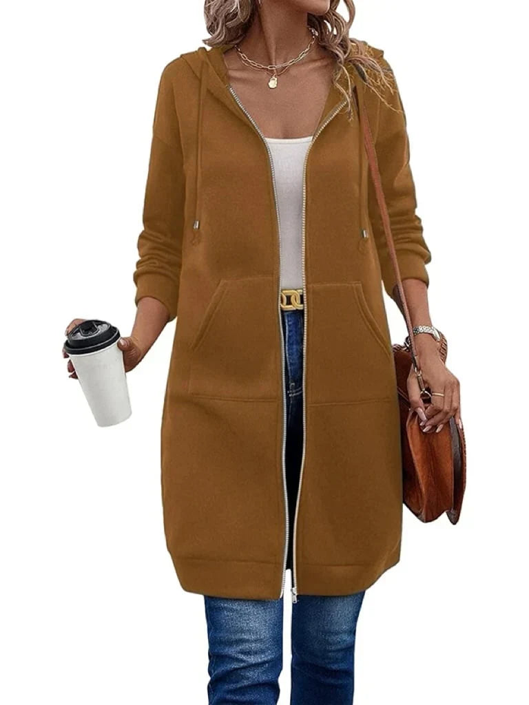 Olga Andreotti™ Felpa con zip foderata e tasche