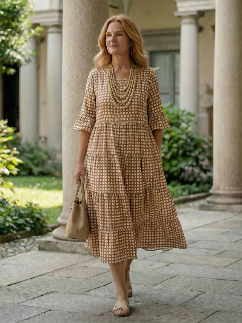 Olga Penna™ Abito midi traspirante per uno stile quotidiano senza sforzo