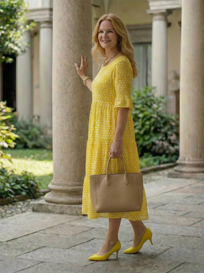 Olga Penna™ Abito midi traspirante per uno stile quotidiano senza sforzo