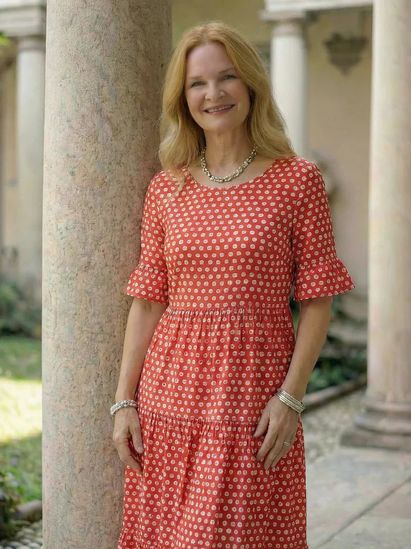 Olga Penna™ Abito midi traspirante per uno stile quotidiano senza sforzo
