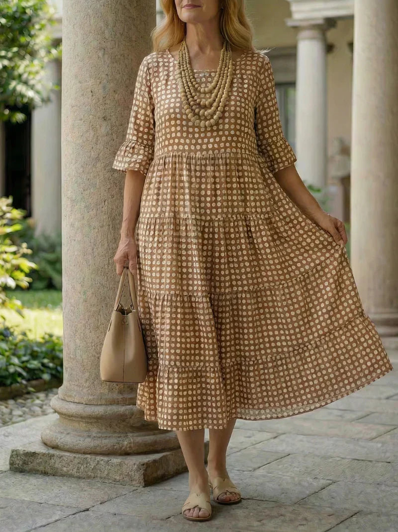 Olga Penna™ Abito midi traspirante per uno stile quotidiano senza sforzo