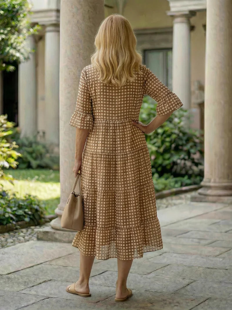 Olga Penna™ Abito midi traspirante per uno stile quotidiano senza sforzo