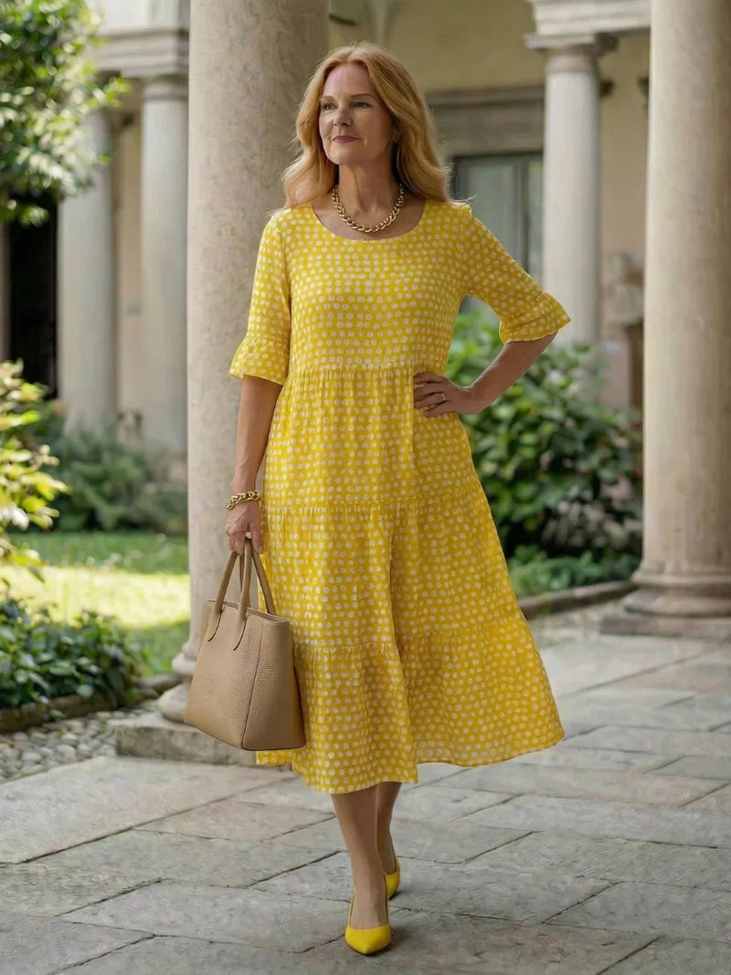 Olga Penna™ Abito midi traspirante per uno stile quotidiano senza sforzo