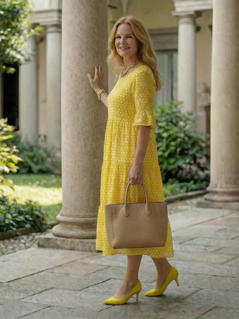 Olga Penna™ Abito midi traspirante per uno stile quotidiano senza sforzo