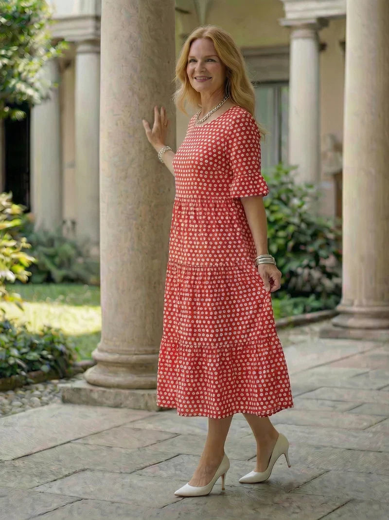 Olga Penna™ Abito midi traspirante per uno stile quotidiano senza sforzo