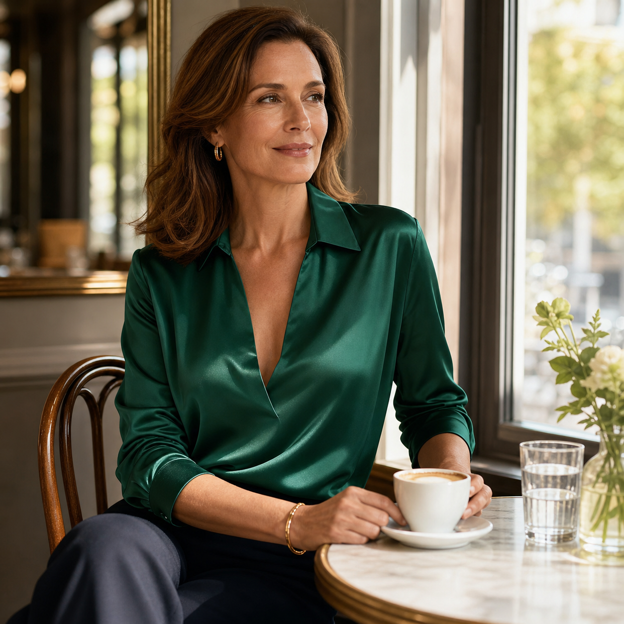 Olimpia Bergonzi™ Blusa con scollo a V versatile per uno stile senza sforzo