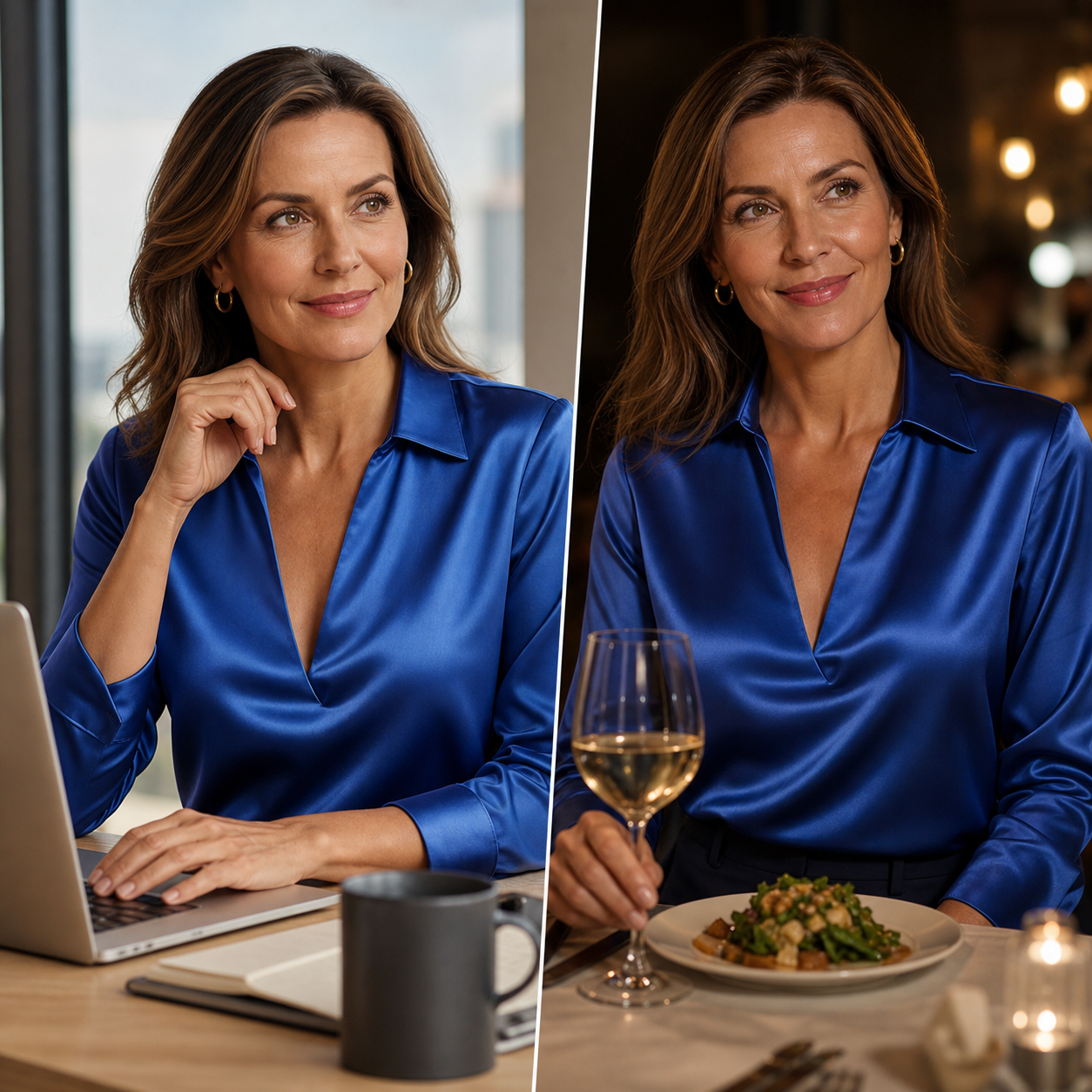 Olimpia Bergonzi™ Blusa con scollo a V versatile per uno stile senza sforzo