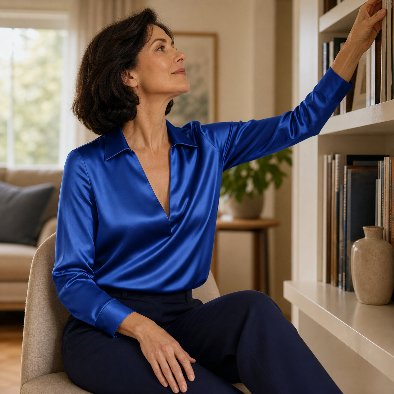 Olimpia Bergonzi™ Blusa con scollo a V versatile per uno stile senza sforzo