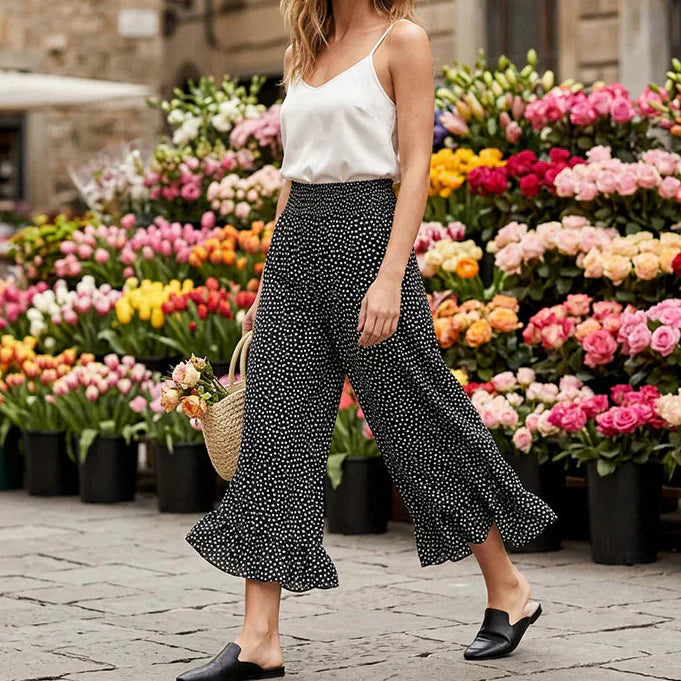 Paola Serra™ Pantaloni a gamba larga eleganti per la sicurezza di ogni giorno