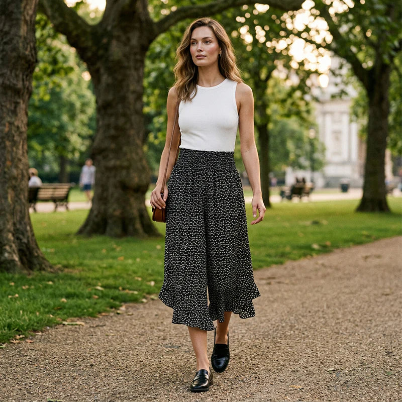Paola Serra™ Pantaloni a gamba larga eleganti per la sicurezza di ogni giorno