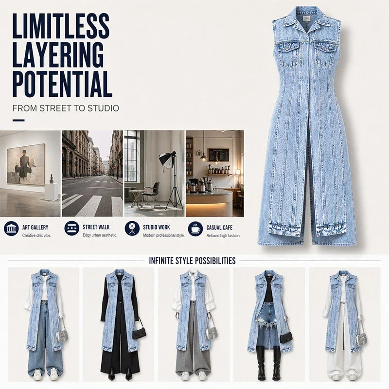Patrizia Bevilacqua™ Gilet lungo con spacco alto